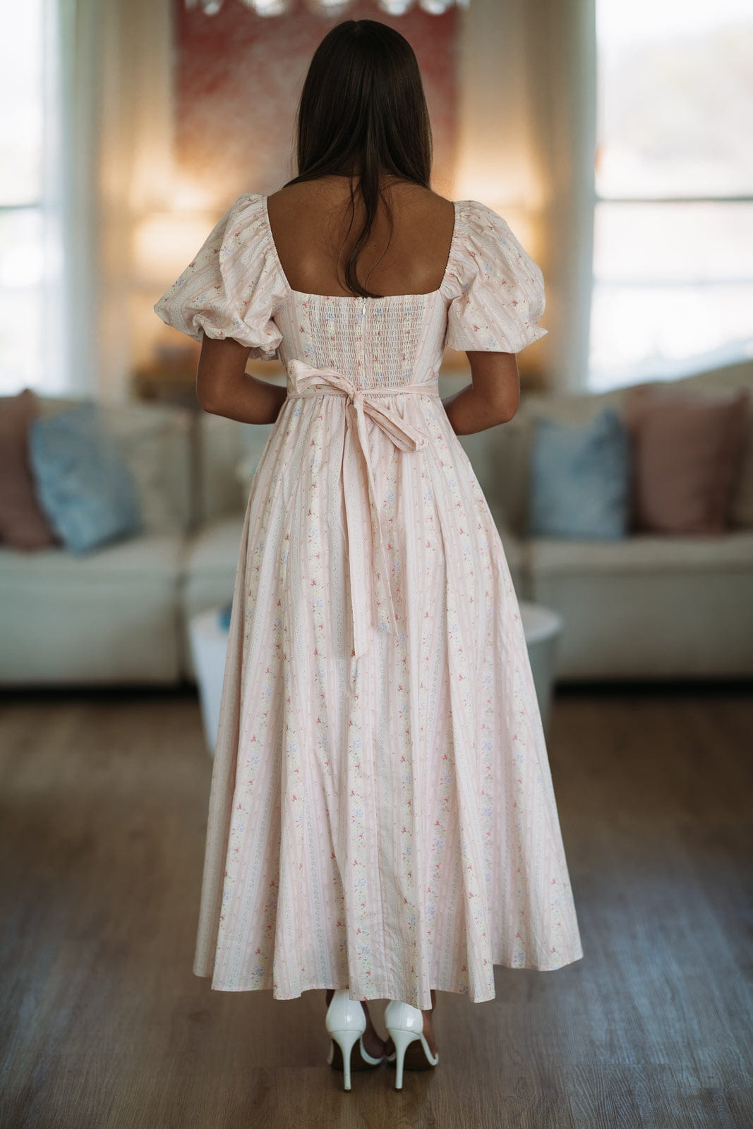 Peach of a Day Midi Dress - Pink