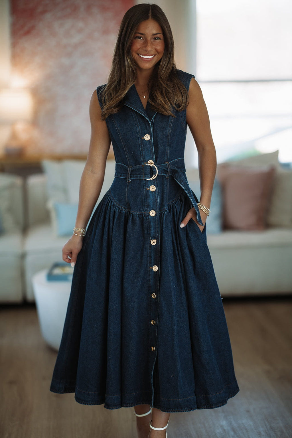 Tennessee Sunsets Maxi Dress - Dark Denim